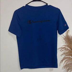 Champion Boys' Blue Script Logo Short-Sleeve Tee
